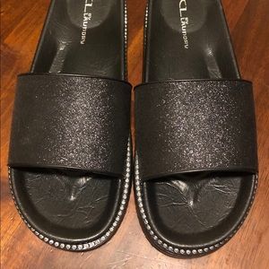 CL by Chinese Laundry Slide Rhinestone Sandals